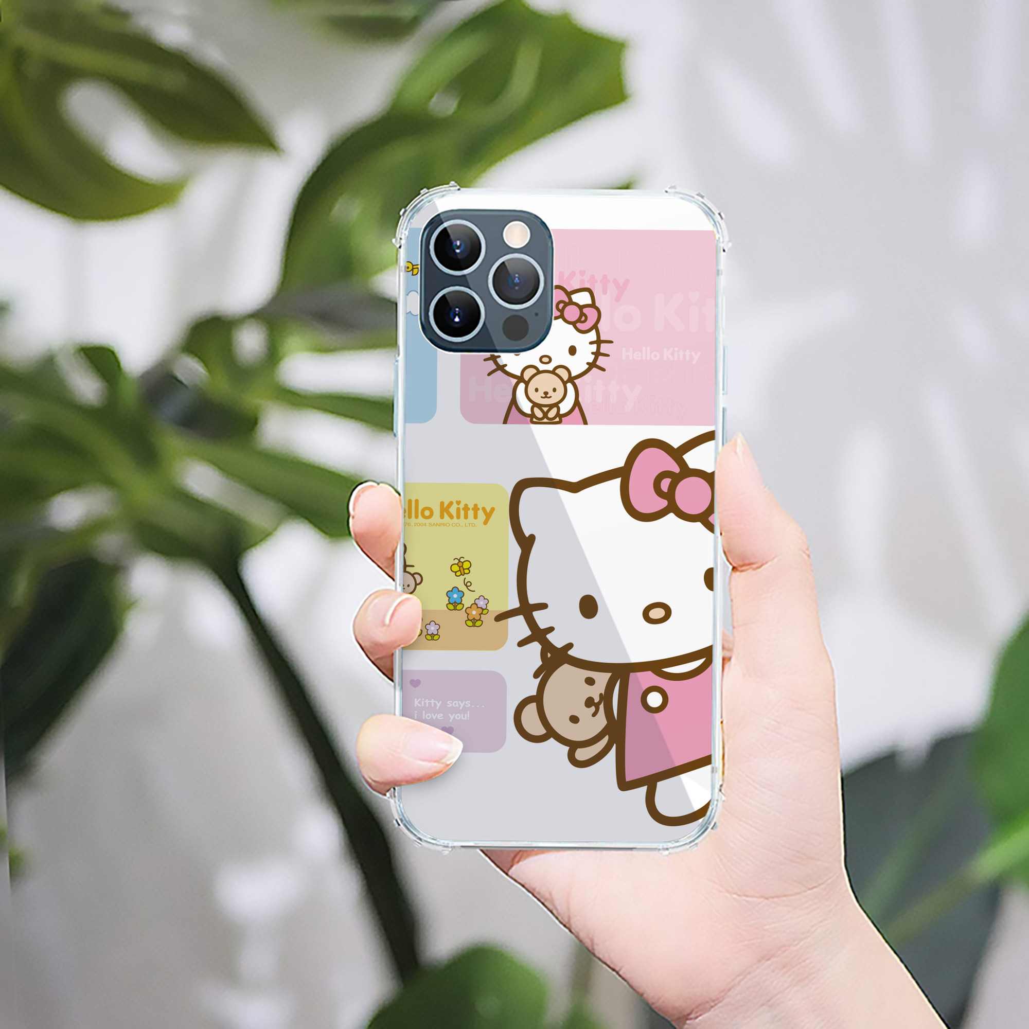 （画像用） Hello Kitty ハローキティ 【iPhone 12シリーズ対応】透明スマホケース（クリアソフトケース）